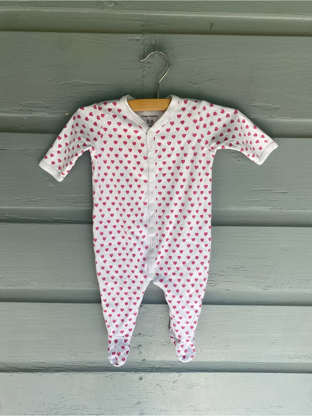 Roller rabbit heart footie Pajamas 3-6 months